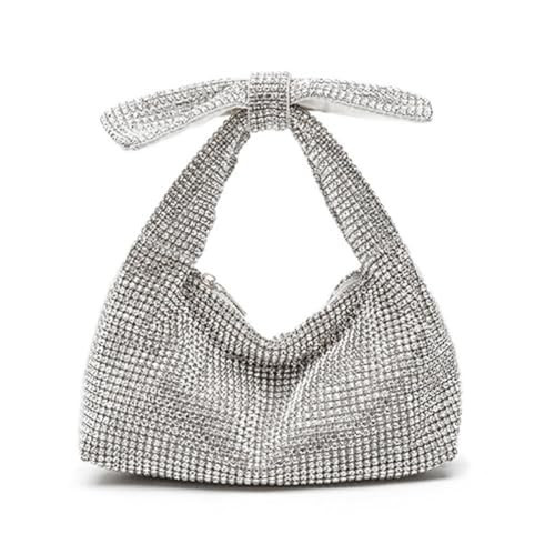 Rhinestone Bow Purse Sparkly Evening Bag Silver Clutch Purses for Women Glitter Evening Handbag f... | Amazon (US)