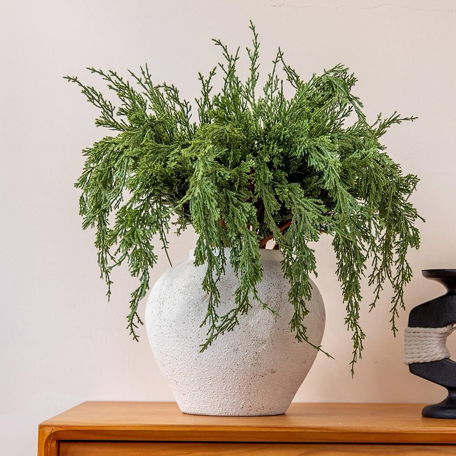 MISSPIN 12 Pcs 22.3 Inches Artificial Christmas Cypress Branches, DIY Crafts Faux Branches for Xm... | Amazon (US)
