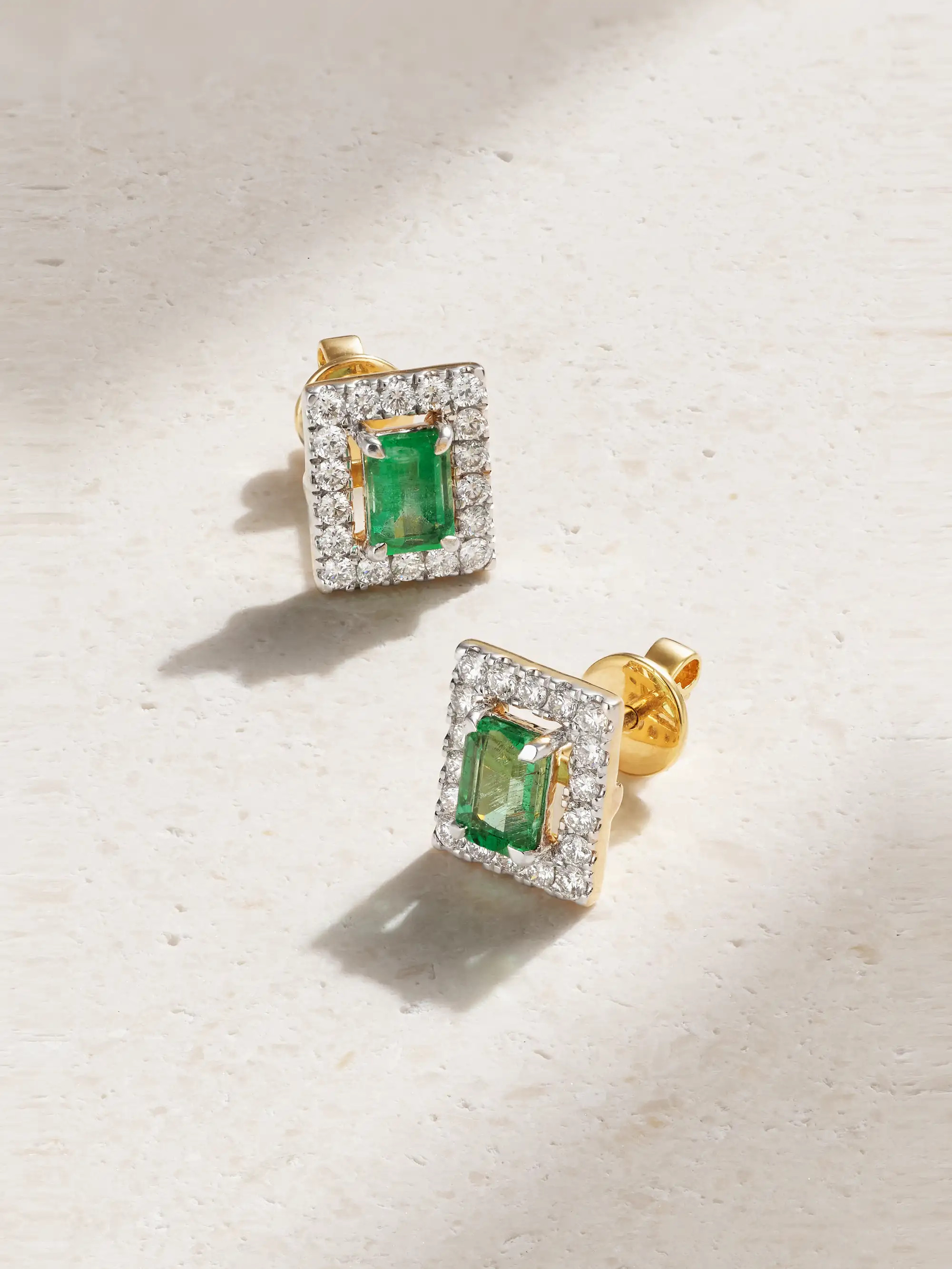 J'aime 18-karat gold, emerald and diamond earrings | NET-A-PORTER (US)