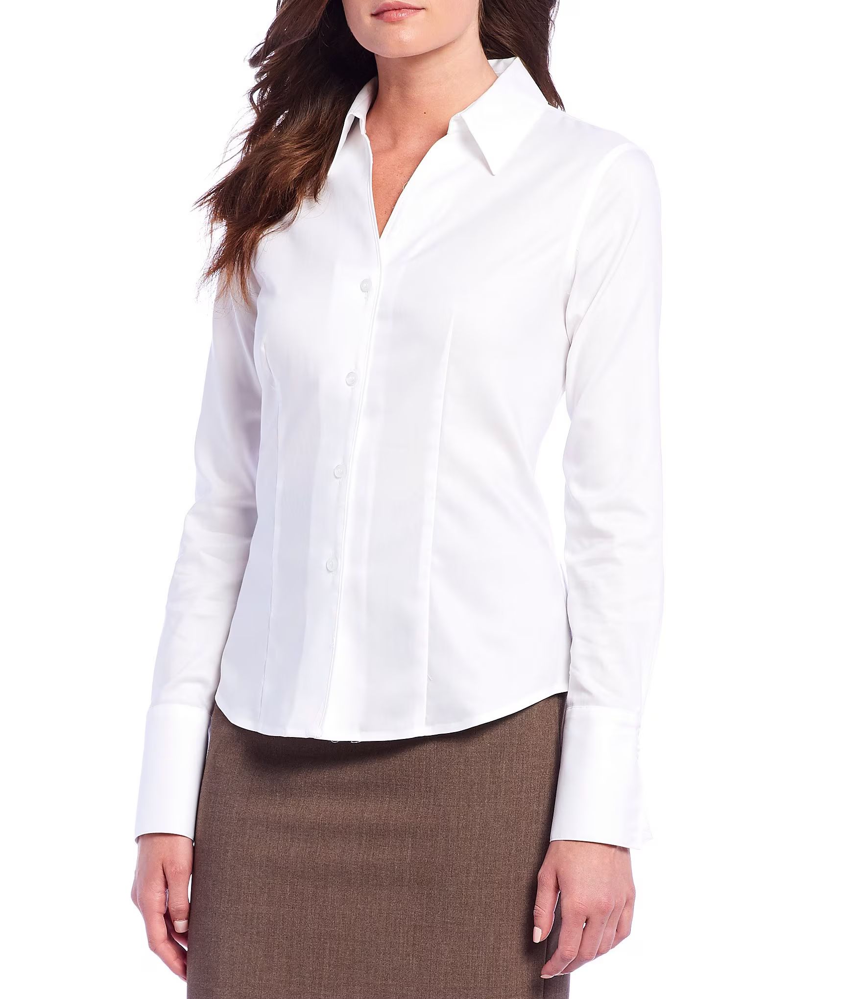 Wrinkle-Free Pinpoint Oxford Blouse | Dillards