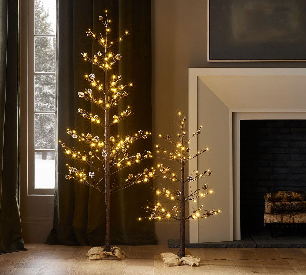 Lit Twinkling Twig Pinecone Tree | Pottery Barn (US)