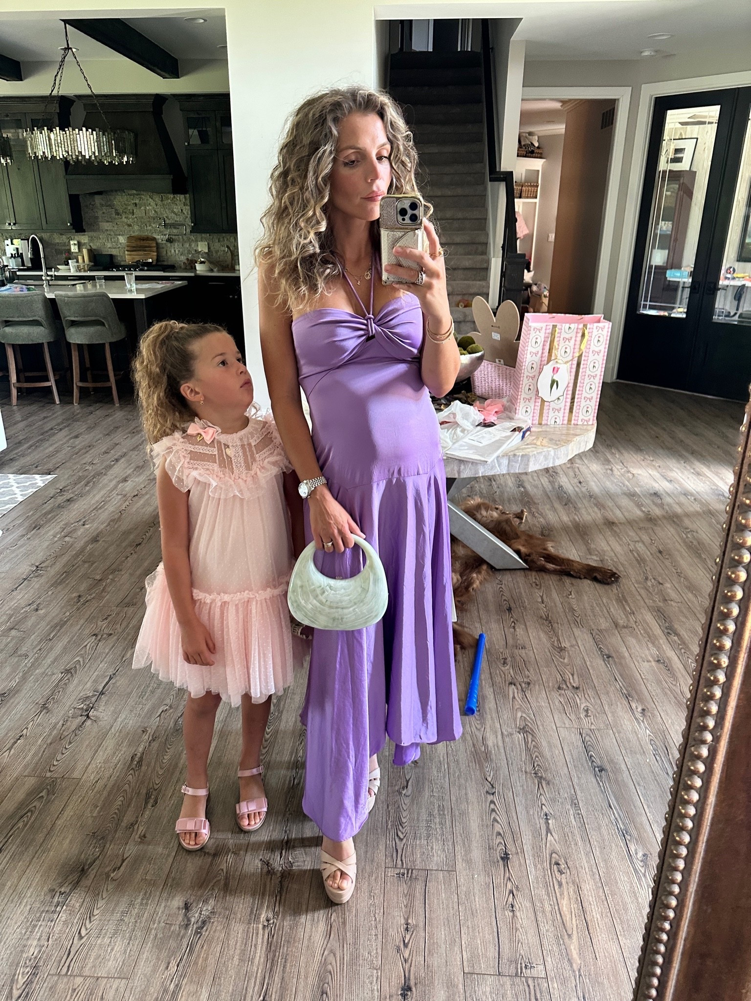 Off to my friends wedding shower ! 
Dress @alc
Shoes @shulz
Purse @target
Girls dresses @angelface 
Girls shoes @target 
Girls purses @amazon