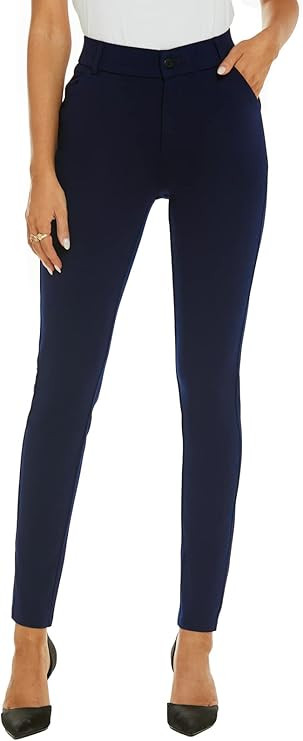 Women's High Waist Skinny Comfy Stretchy Work Pants with Pockets | Amazon (US)