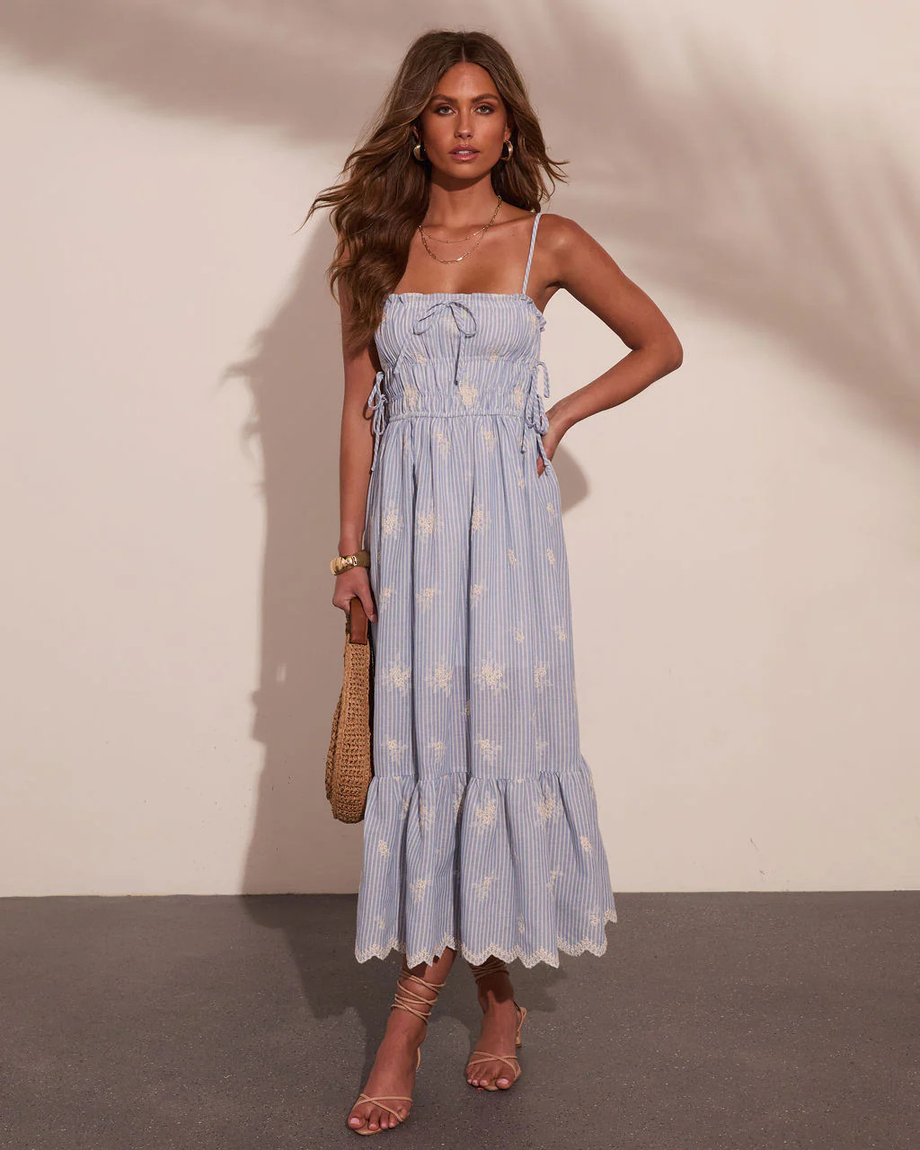 Ameliah Striped Floral Maxi Dress | VICI