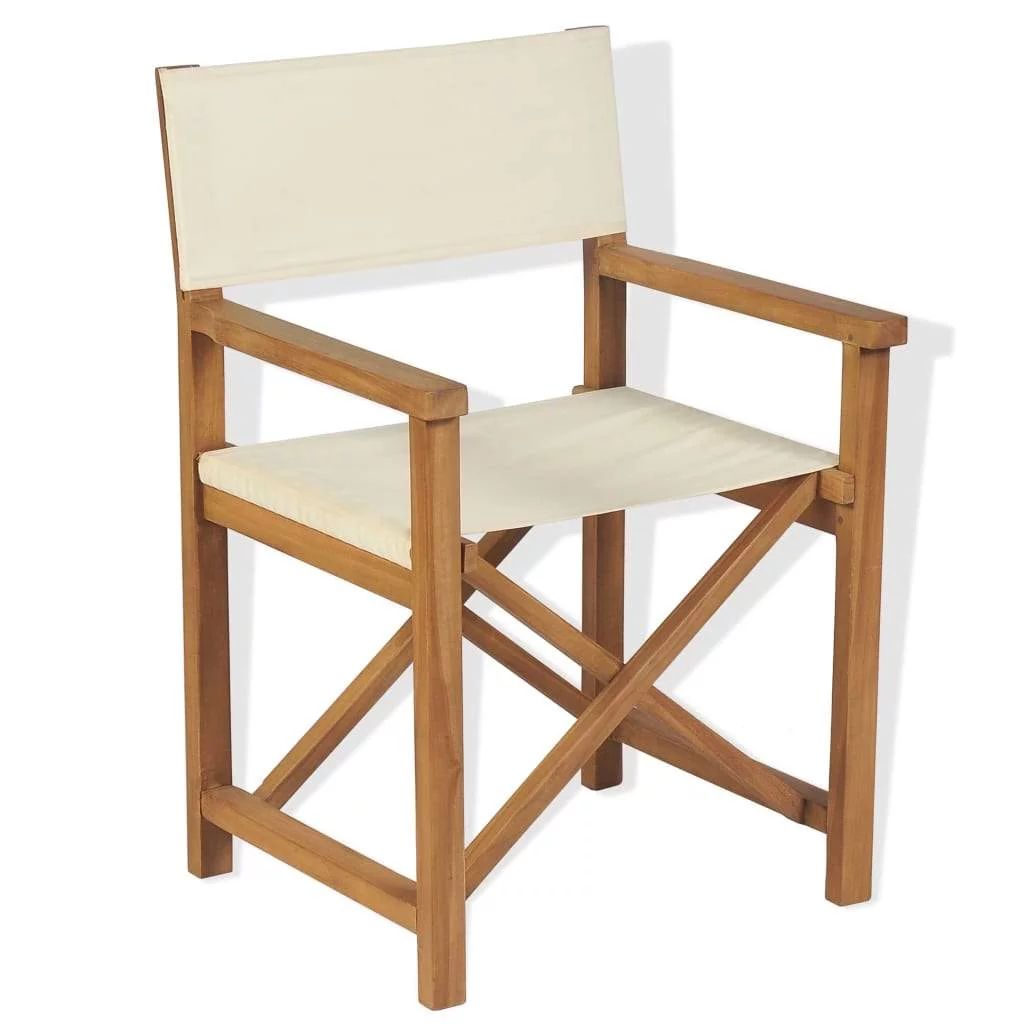 vidaXL Solid Teak Wood Director's Chair Folding Garden Outdoor Multi Colors - Walmart.com | Walmart (US)
