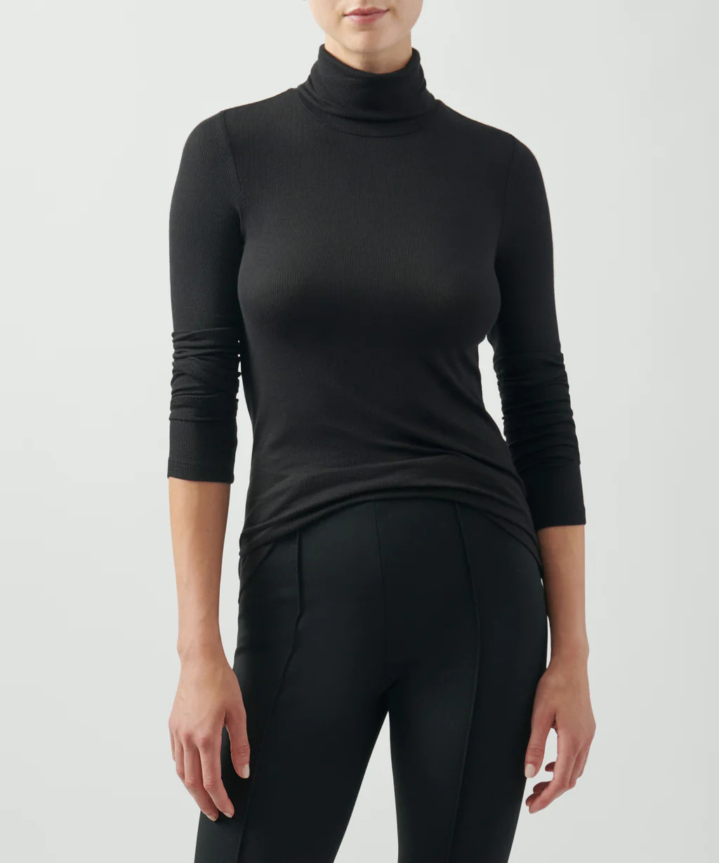 Modal Rib Turtleneck - Black | ATM Collection