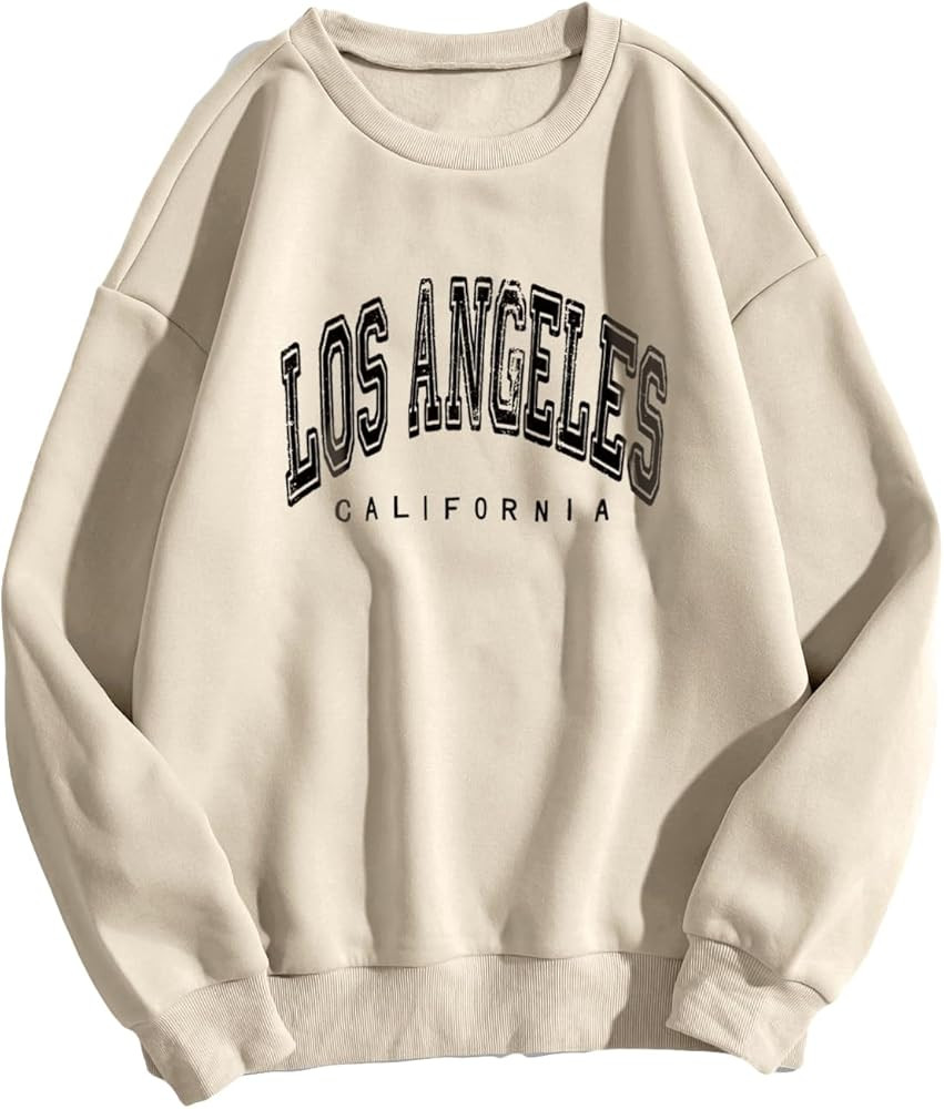 SHENHE Women's Graphic Letter Sweatshirt Casual Long Sleeve Round Neck Pullover Top | Amazon (US)