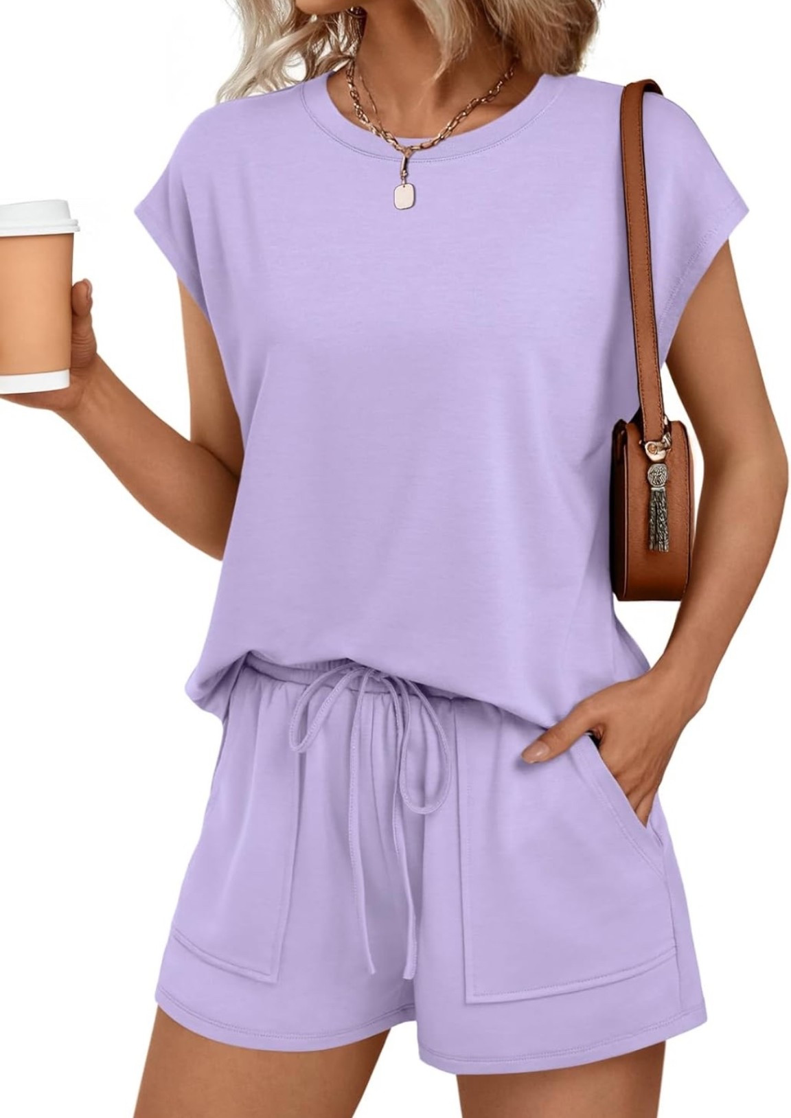 Womens Crew Neck Two Piece Short Sets Cap Sleeve Drawstring Summer Sweatsuit with Pocket

Perfect Summer Beach Outfit
Easter Outfit

#LTKSpringSale #LTKSeasonal #LTKootd