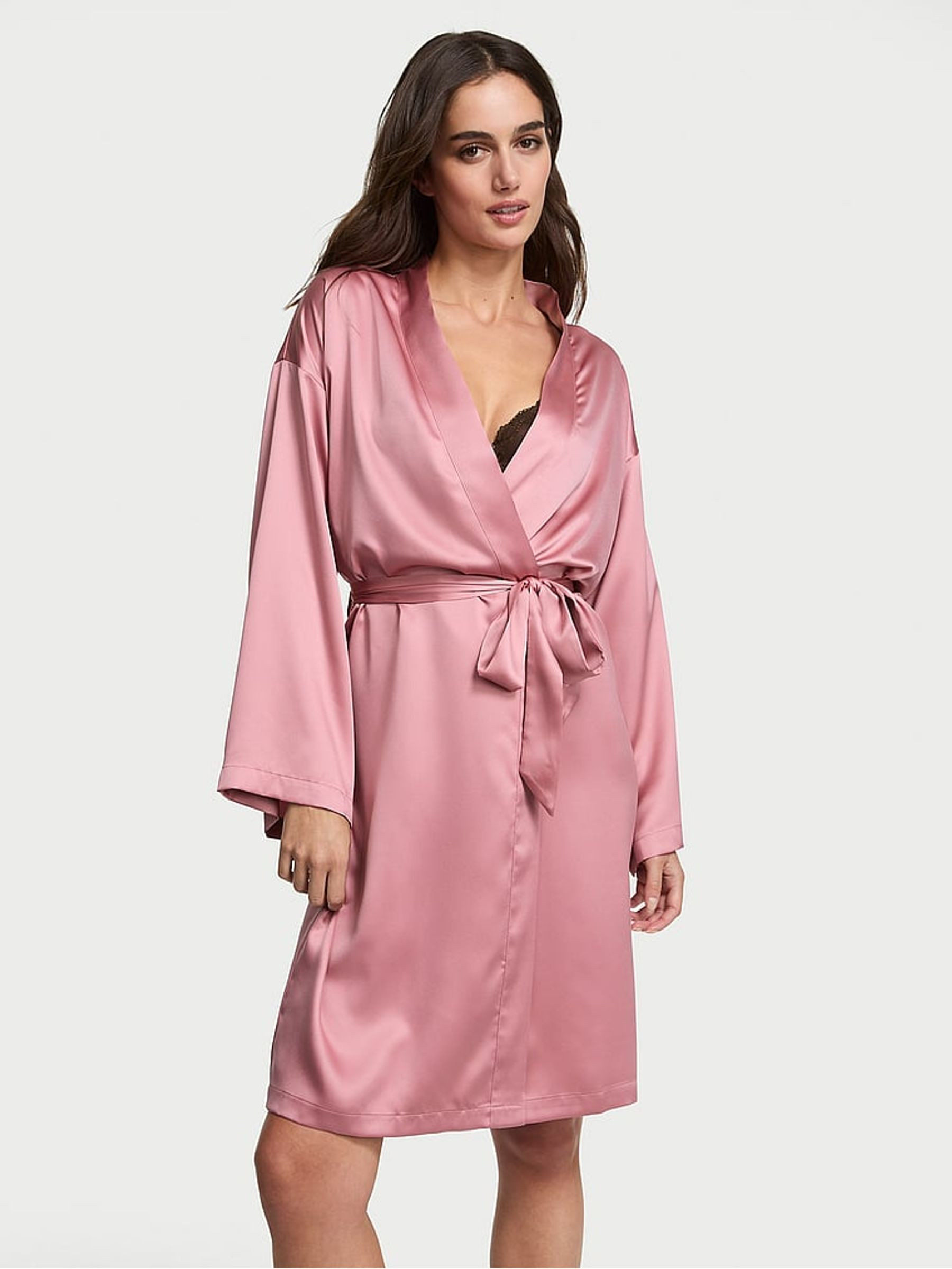 Dusk Mauve Pink Satin Midi Robe | Victoria's Secret UK | Victoria's Secret UK