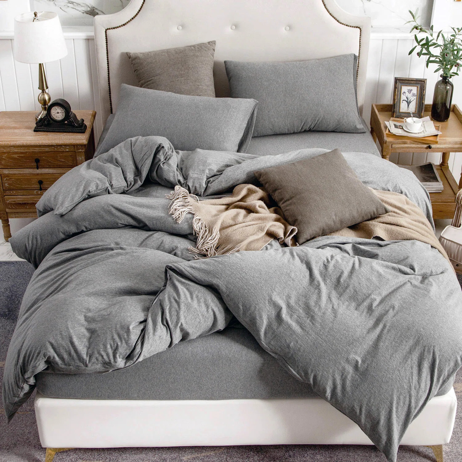 PURE ERA HOME BEDDING Jersey Cotton Duvet Cover Set & Reviews | Wayfair | Wayfair North America