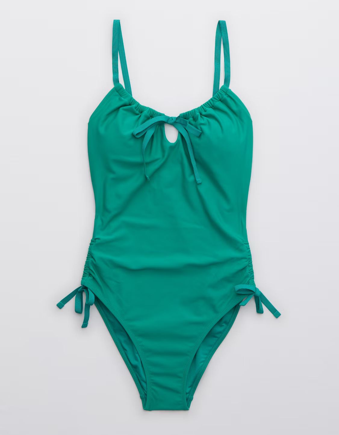 Aerie Ruched Keyhole One Piece Swimsuit | American Eagle Outfitters (US & CA)