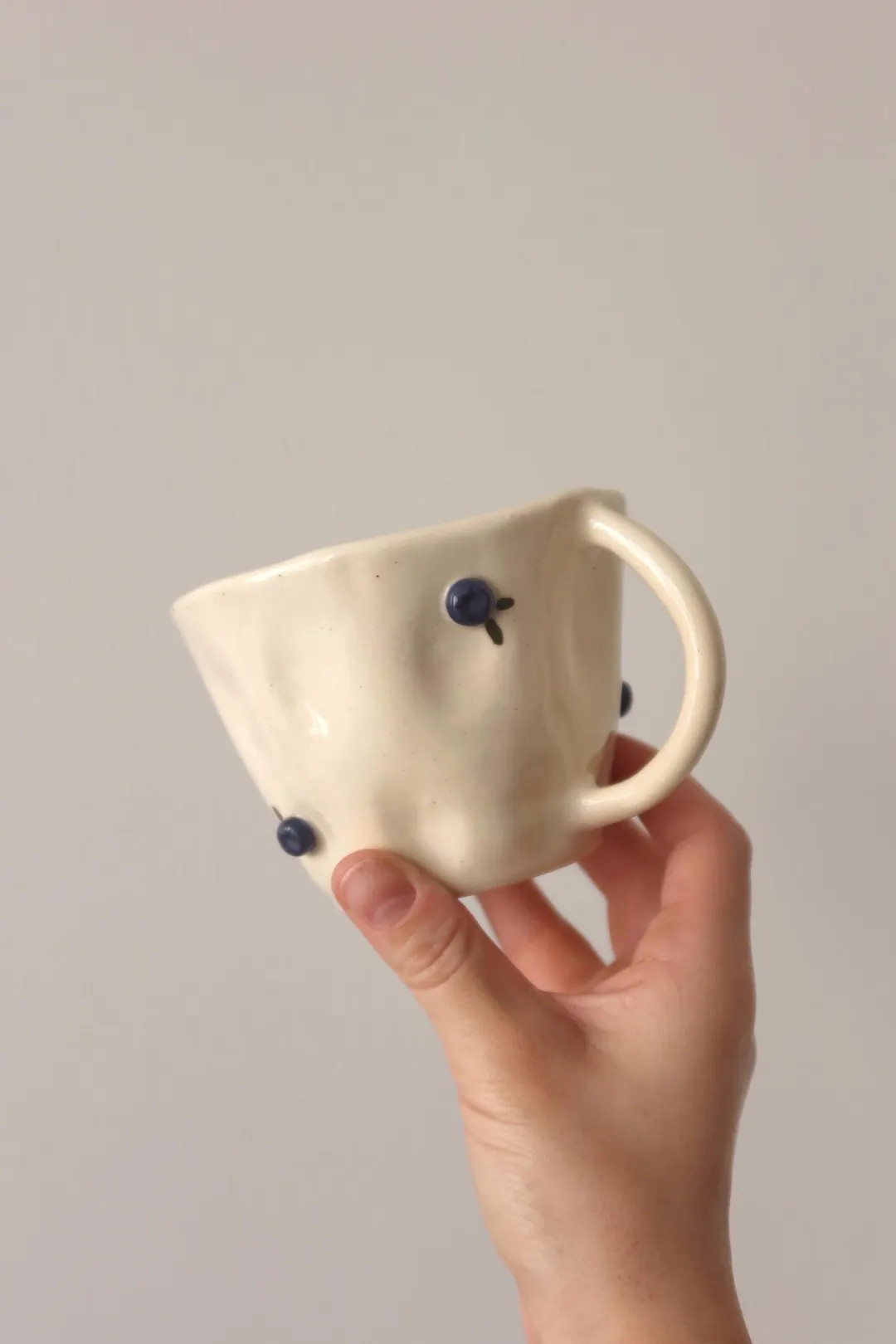 Blueberry Coffee & Tea Mug | Coquette Style Handmade Ceramic Mug | Cute Minimalist Blueberry Home... | Etsy (US)