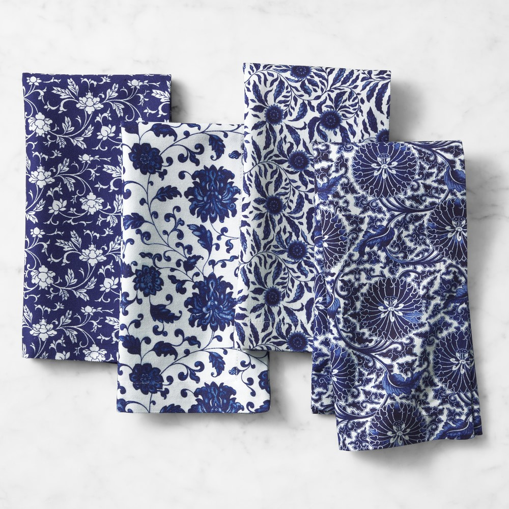 Marlo Thomas x Williams Sonoma Blue Dinner Napkins, Set of 4 | Williams-Sonoma