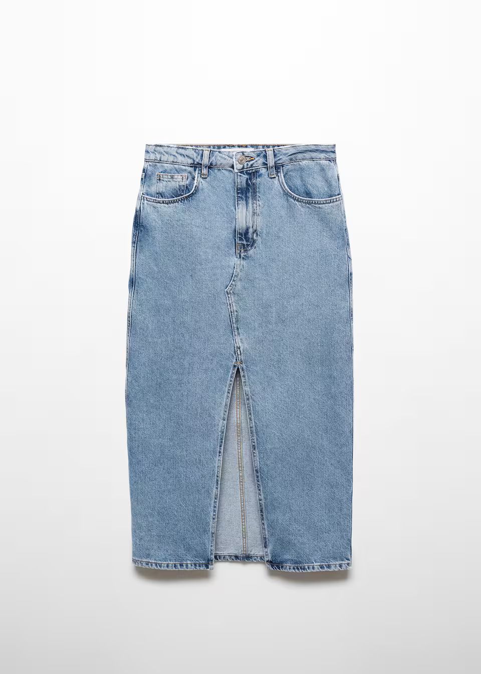 Denim midi-skirt -  Women | Mango USA | MANGO (US)