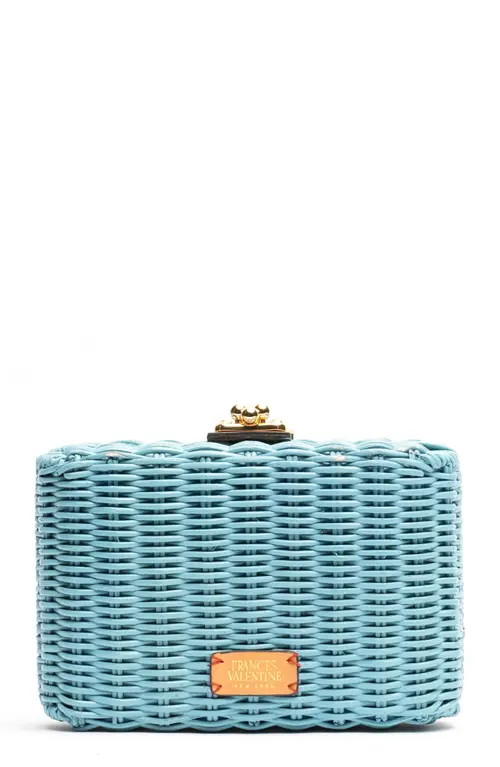 Frances Valentine Paige Wicker Clutch in Light Blue at Nordstrom | Nordstrom