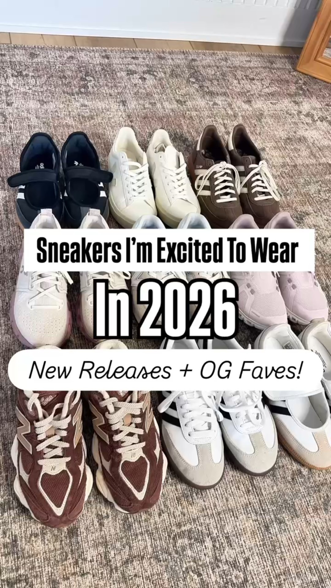 Sneakers I’m excited to wear in 2026! Athletic sneakers. White sneakers. Workout shoes. Disney shoes. Travel shoes. Travel sneakers. Ballet sneakers. ON sneakers. Adidas shoes.
#1: ON cloud 6 in color orchid/fade are TTS
#2 & #3: Adidas Samba Jane in white and black - runs a smidge big hut I didn’t size down because you can tighten strap
#4: Veja campo - size down if you’re a half size. I’m a 6.5 and do a 37 in these. 
#5: Adidas Spezial - runs a little big. Consider sizing down half a size.
#6: NB 574 are TTE
#7: ON Cloudswift running shoes are TTS
#8: NB 9060 are TTS
#9: Adidas samba are TTS


#LTKfitnessgoals #LTKTravel #LTKActive