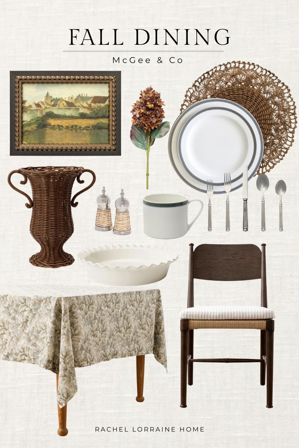 McGee & Co.’s new fall collection just dropped, and these dining pieces are so beautiful. 🤍

The woven chargers add beautiful texture and warmth, while the Calista tablecloth brings in the prettiest subtle pattern. Paired with warm autumn florals, timeless wood dining chairs, and the sweetest ruffled bakeware, everything works together to create a table that feels warm, collected, and ready to welcome family and friends this fall.

It’s classic, cozy, and the kind of look that never goes out of style.

#LTKSeasonal #LTKHome