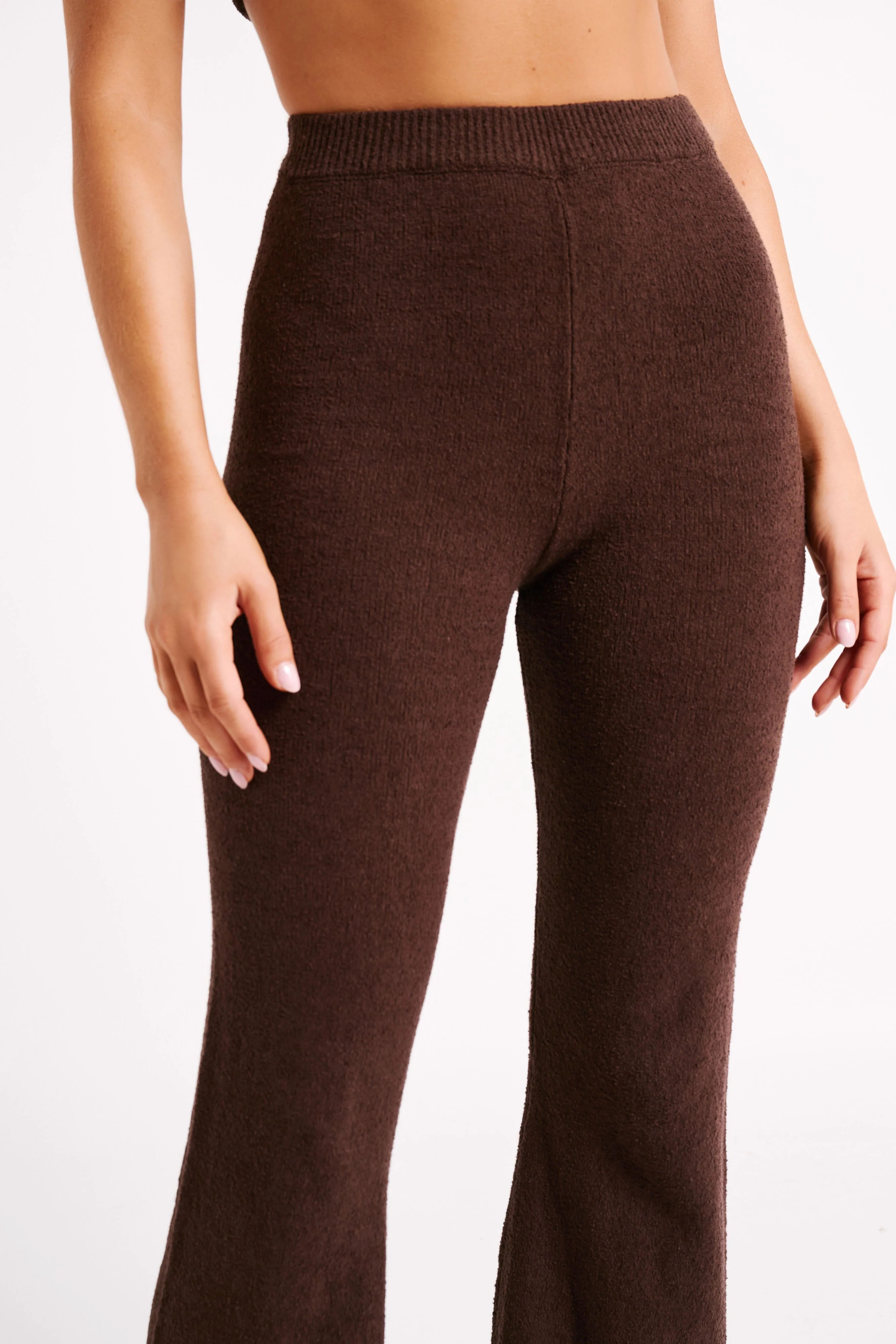 Angelina Knit Pants - Chocolate | MESHKI US