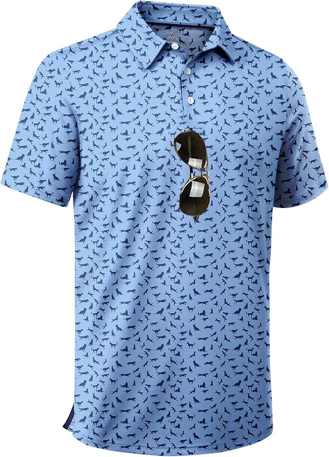 ZITY Men's Golf Shirts Short Sleeve Moisture Wicking Performance Print Patterns Casual Collared G... | Amazon (US)