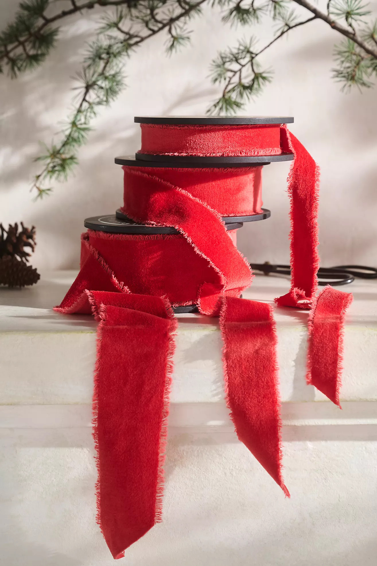 Antiqued Frayed Velvet Ribbon | Terrain