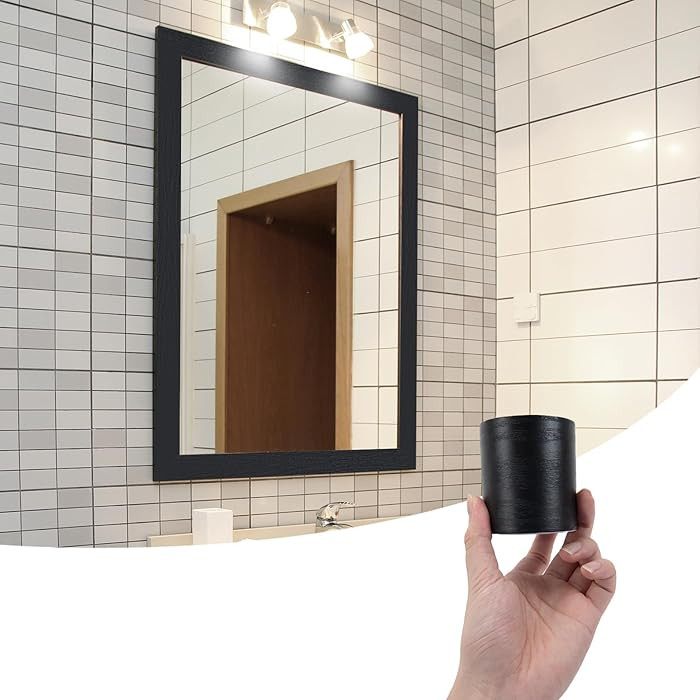 LONGKING 32ft x 3in Black Mirror Tape Border, Peel and Stick Mirror Border for Bathroom, Waterpro... | Amazon (US)