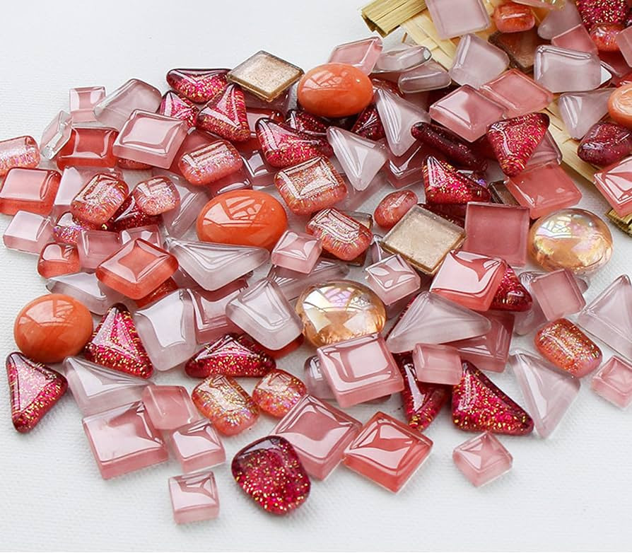 1.1 Pounds Glass Mosaic Tiles, Irregular Crystal Mosaic Tiles for Crafts Bulk and Tiny Stepping S... | Amazon (US)