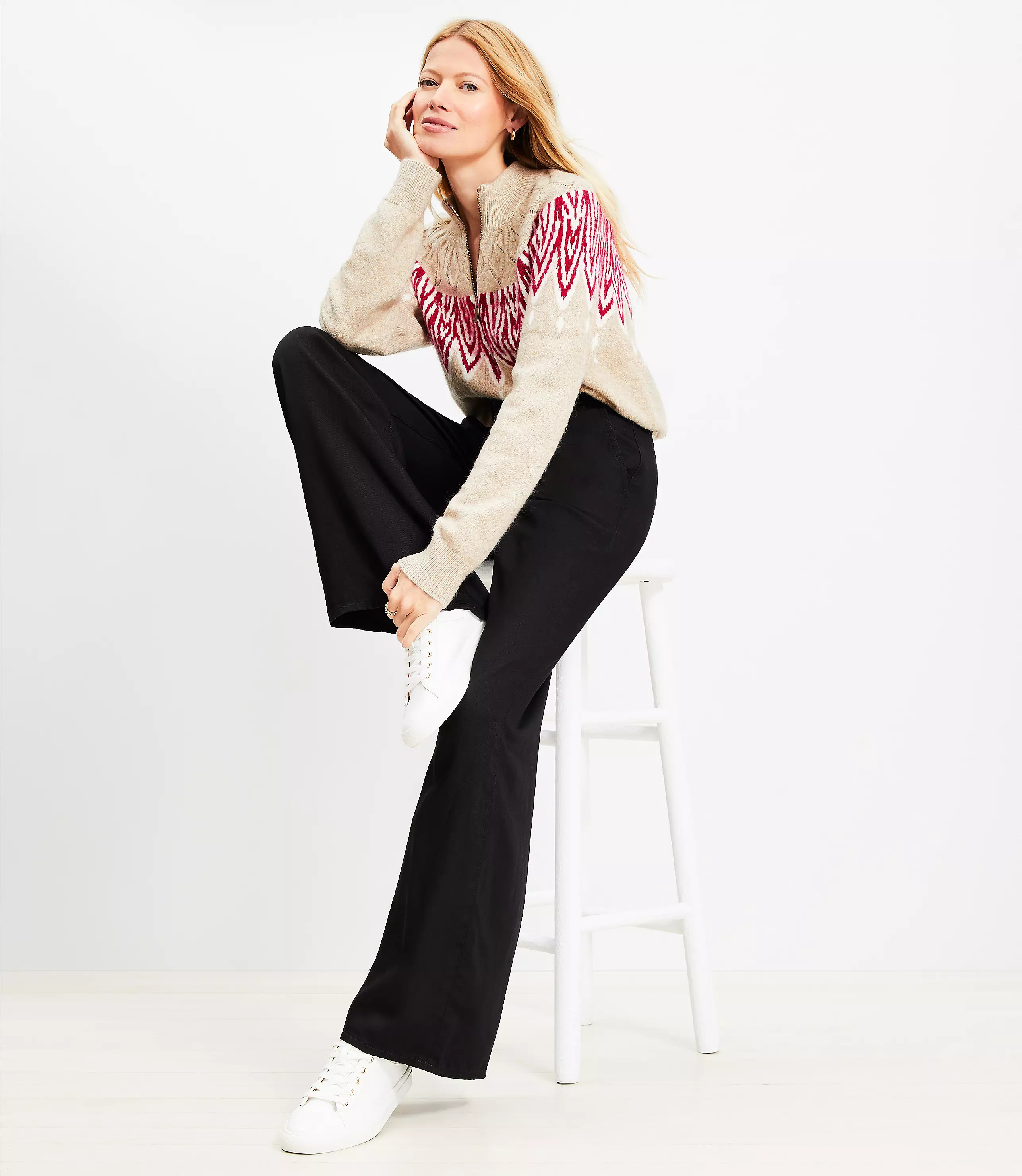 High Rise Trouser Jeans in Jet Black Wash | LOFT