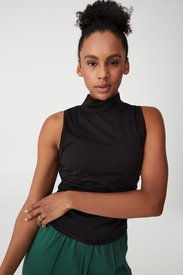 Mock Neck Ruched Tank | Cotton On (ANZ)