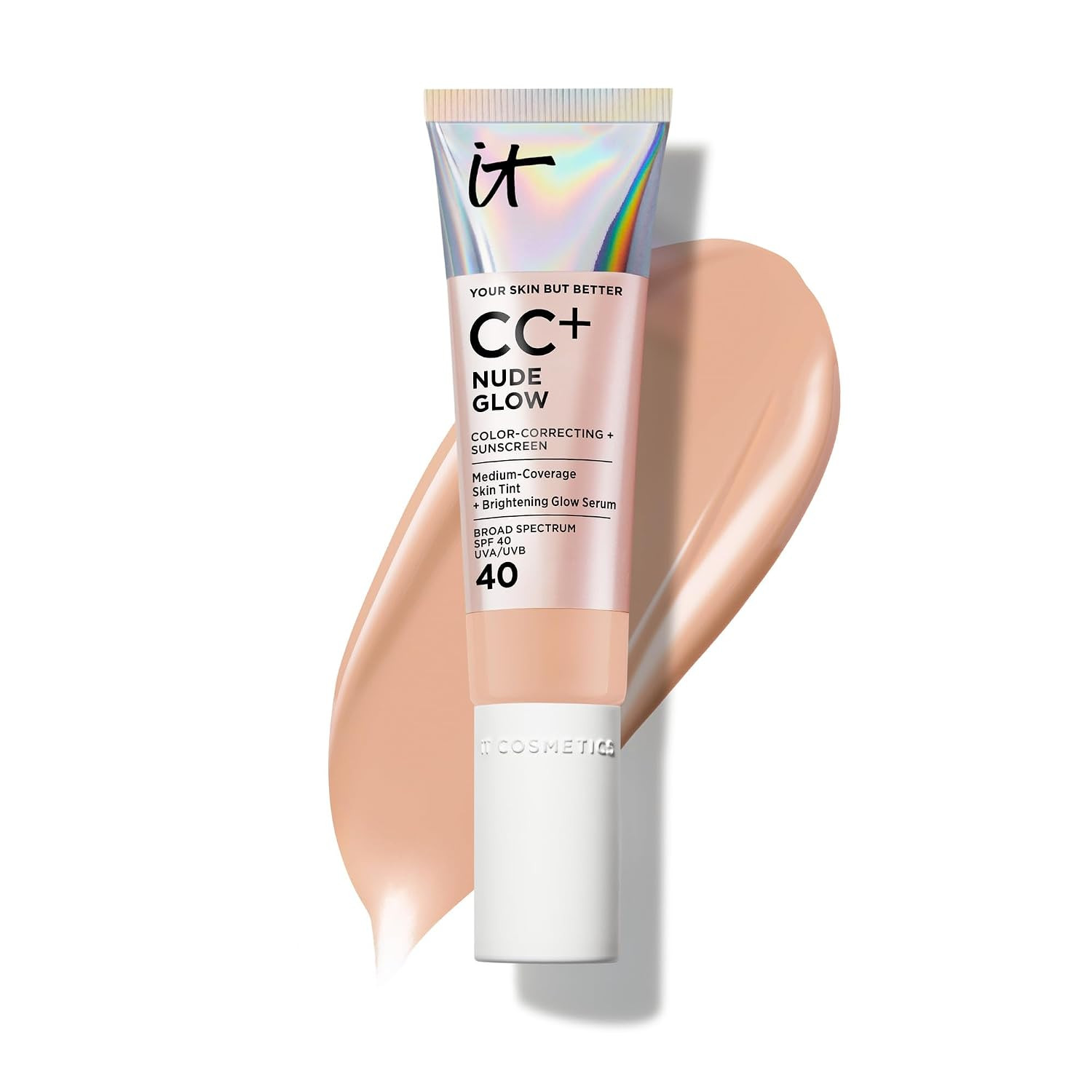IT Cosmetics CC+ Cream Nude Glow Foundation with SPF 40 - Healthy Glow Tint | Amazon (US)