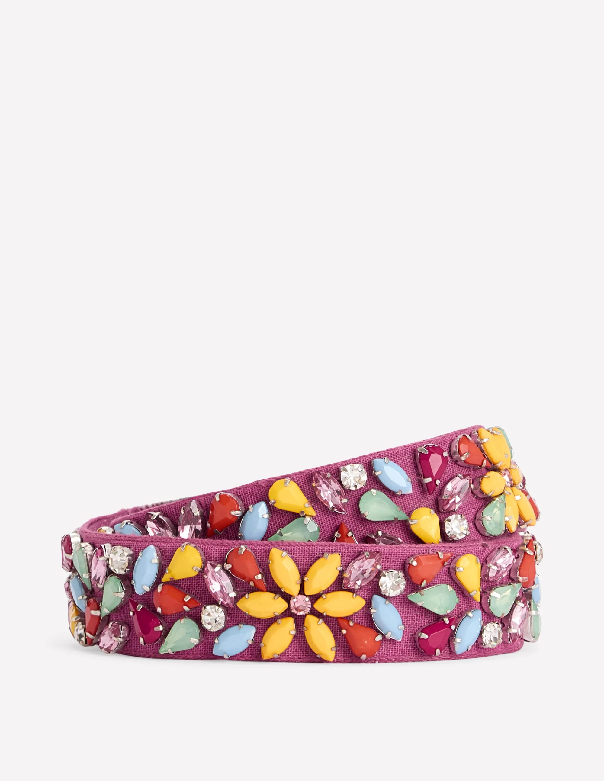 Boden Women's Embellished Party Belt in Pink | Size Medium | Boden (US)