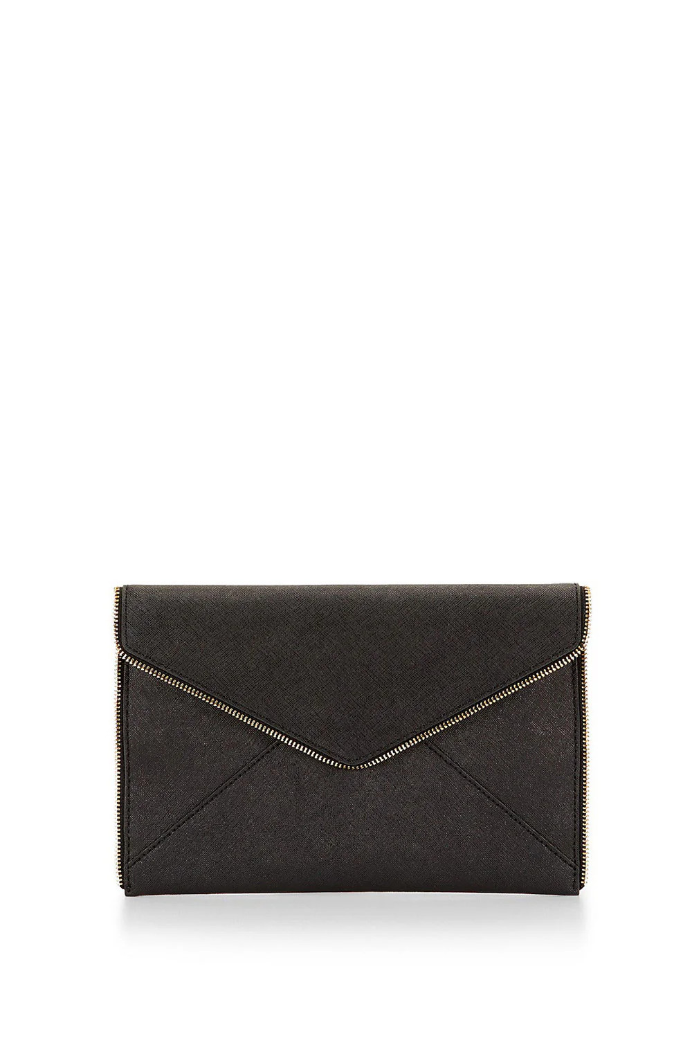Black Textured Leo Clutch | Rebecca Minkoff | Rebecca Minkoff US