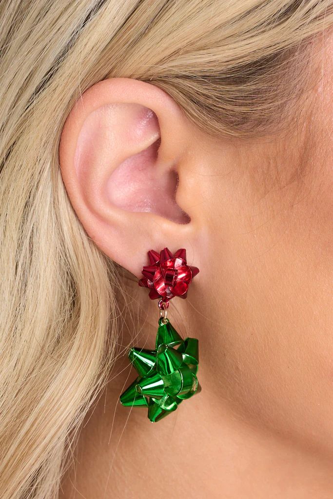 More Surprises Red And Green Earrings | Red Dress 