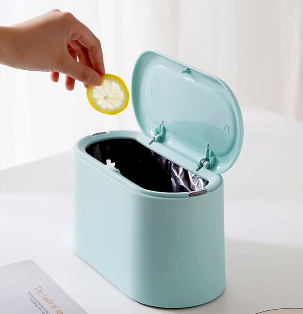 Mini Trash Can with Lid - Removable Small Garbage Can, Tiny Plastic Trash Bin, Pop Up Countertop ... | Amazon (US)