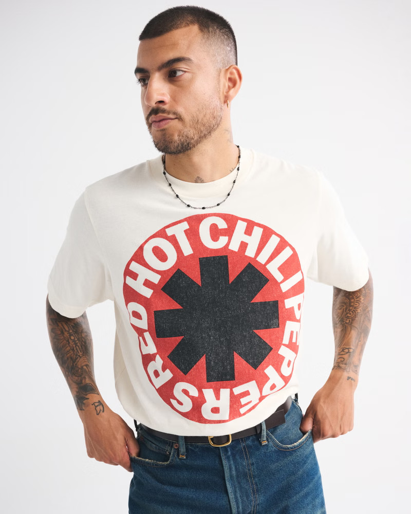 Men's Red Hot Chili Peppers Vintage-Inspired Graphic Tee | Men's Tops | Abercrombie.com | Abercrombie & Fitch (US)