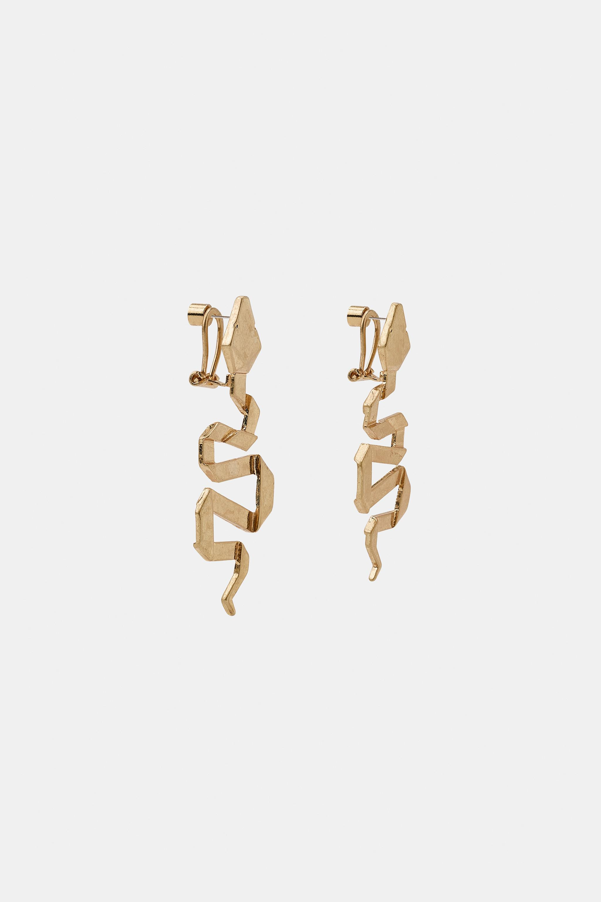SNAKE METAL EARRINGS | Zara US