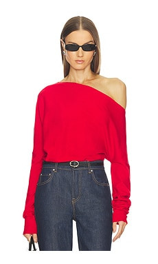 SRG Yolaine Cashmere Off-shoulder Sweater in Red from Revolve.com | Revolve Clothing (Global)