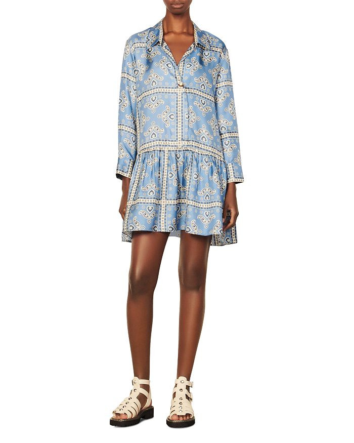 Sandro Chloe Silk Printed Dress Back to Results -  Women - Bloomingdale's | Bloomingdale's (US)