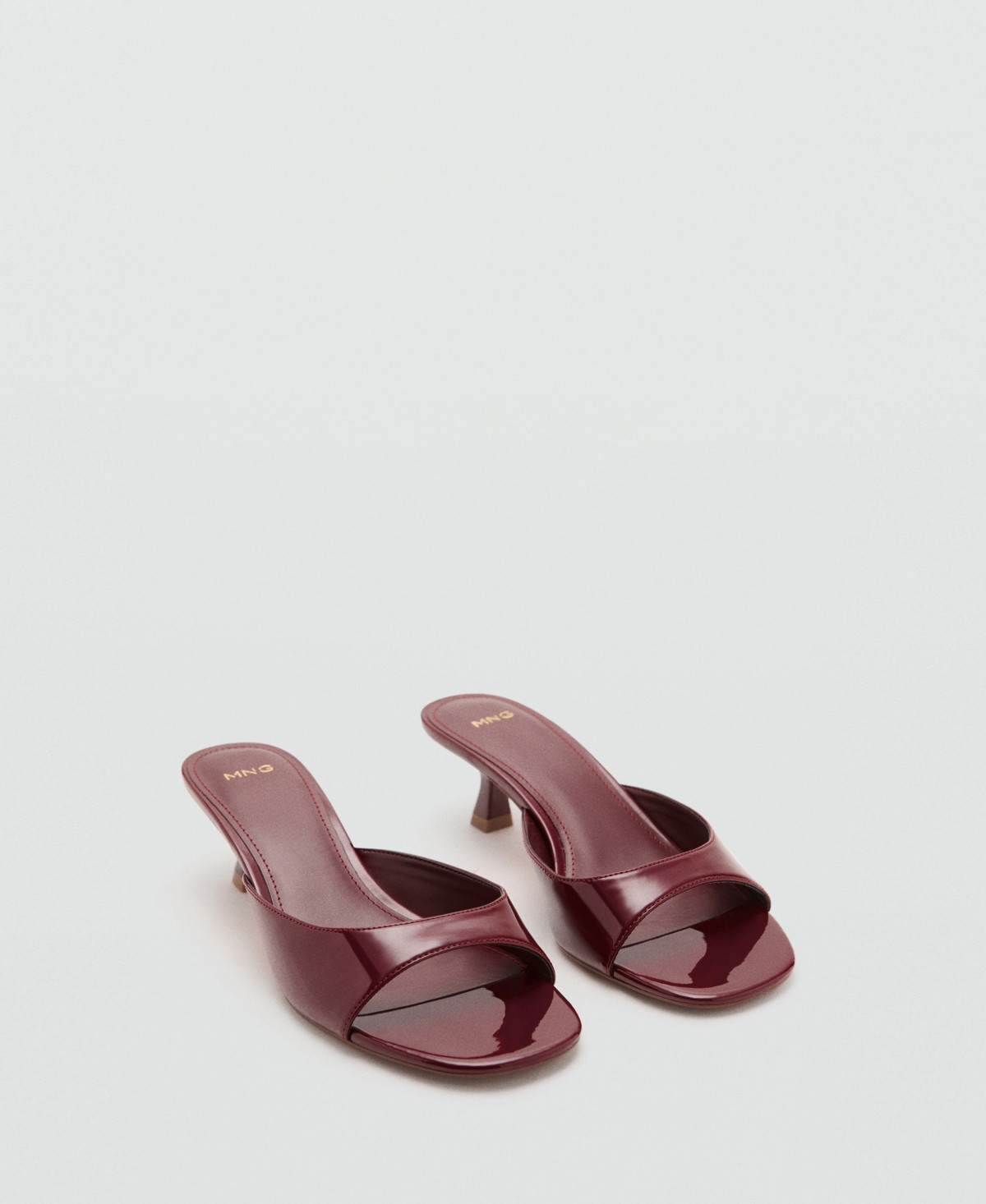 Mango Women's Kitten Heel Sandals - Burgundy | Macy's