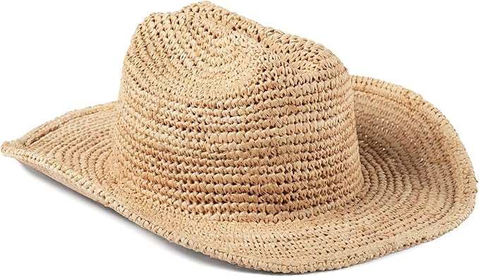 Lack of Color Raffia Cowboy Hat – Hand-Crocheted Straw Cowboy Hat for Women, Structured Cattlem... | Amazon (US)