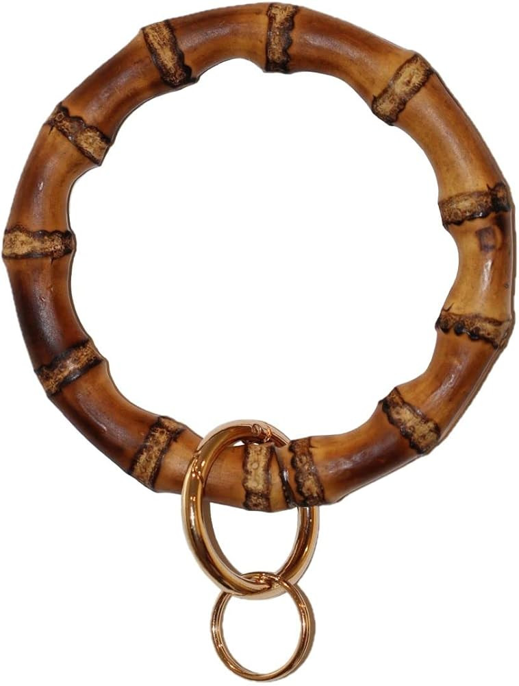 Key Ring Bracelet Natural Bamboo Wristlet Keychain Bracelet Bangle for Women Holder with 3.4" Inn... | Amazon (US)