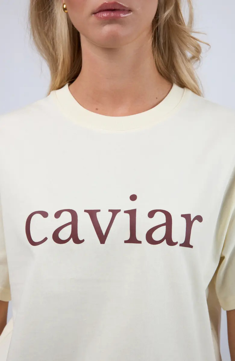 Viens Avec Moi Caviar Boxy Cotton Graphic T-Shirt | Nordstrom | Nordstrom