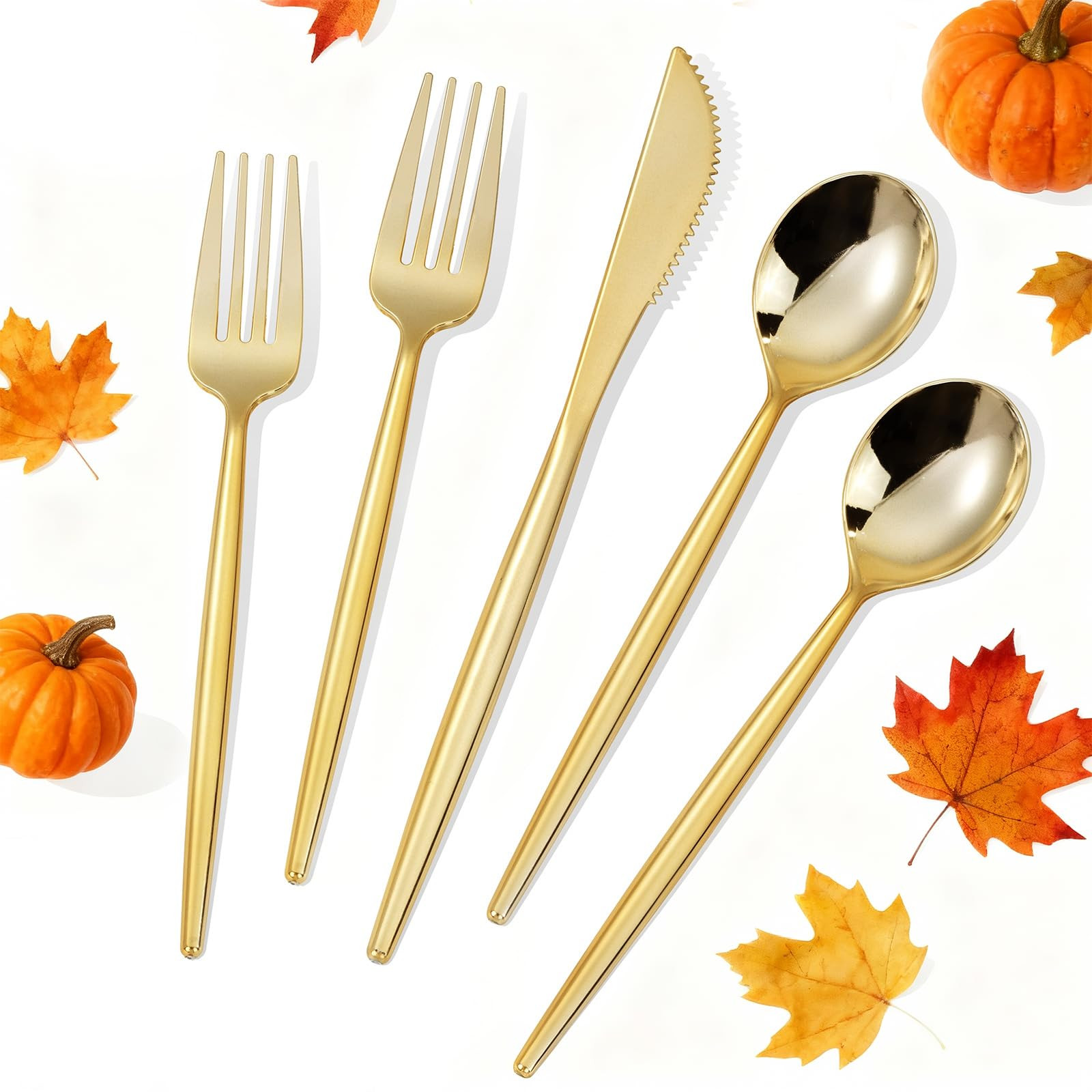 MirthMood 60 PCS Gold Plastic Silverware,Gold Disposable Utensils, disposable silverware heavy du... | Amazon (US)