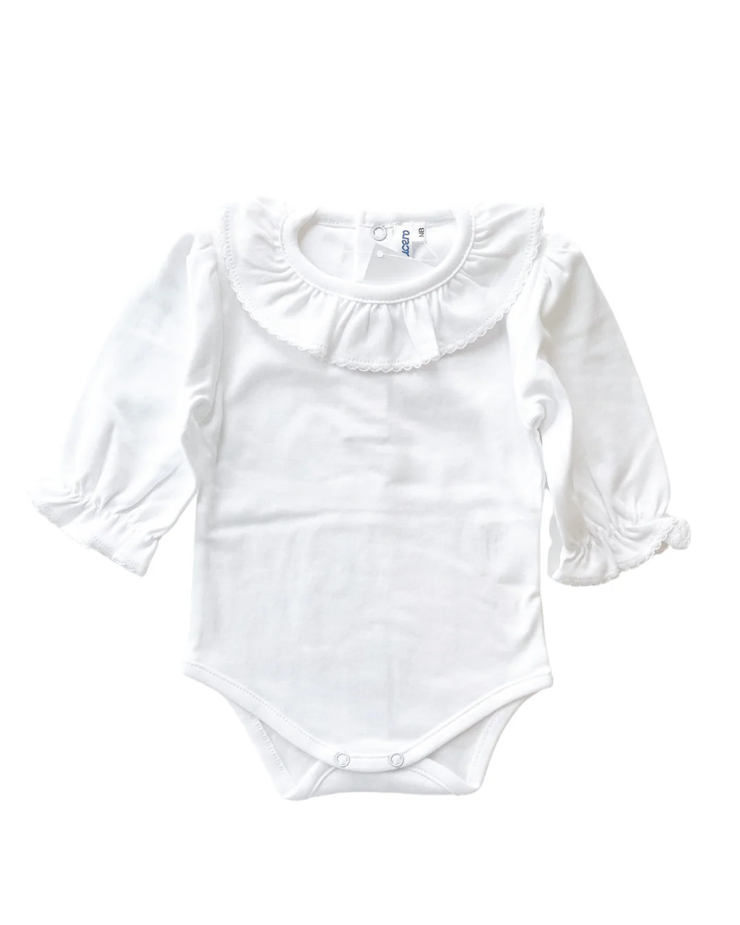 White Ruffle Collar Onesie (Long Sleeve) | Loozieloo