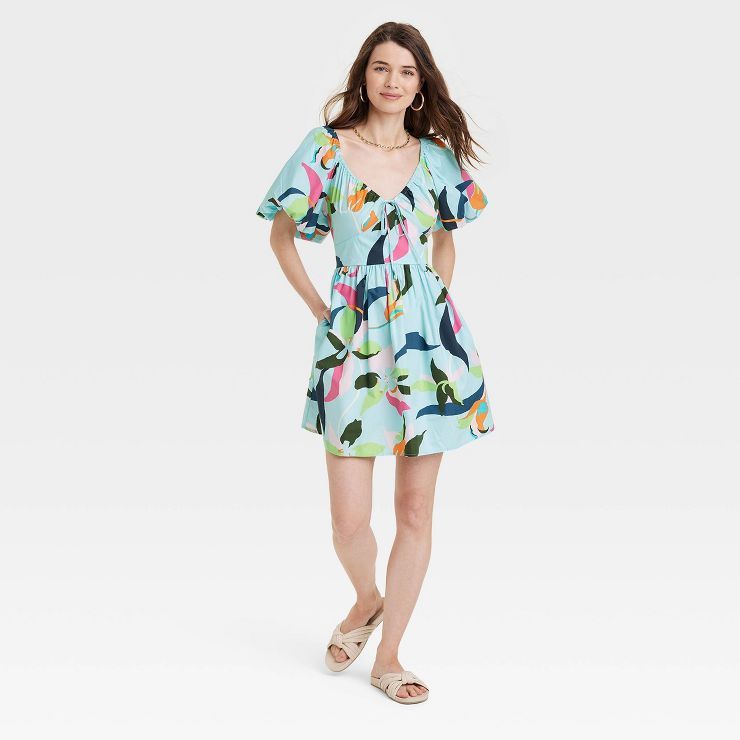 Women's Puff Short Sleeve Dress - A New Day™ | Target