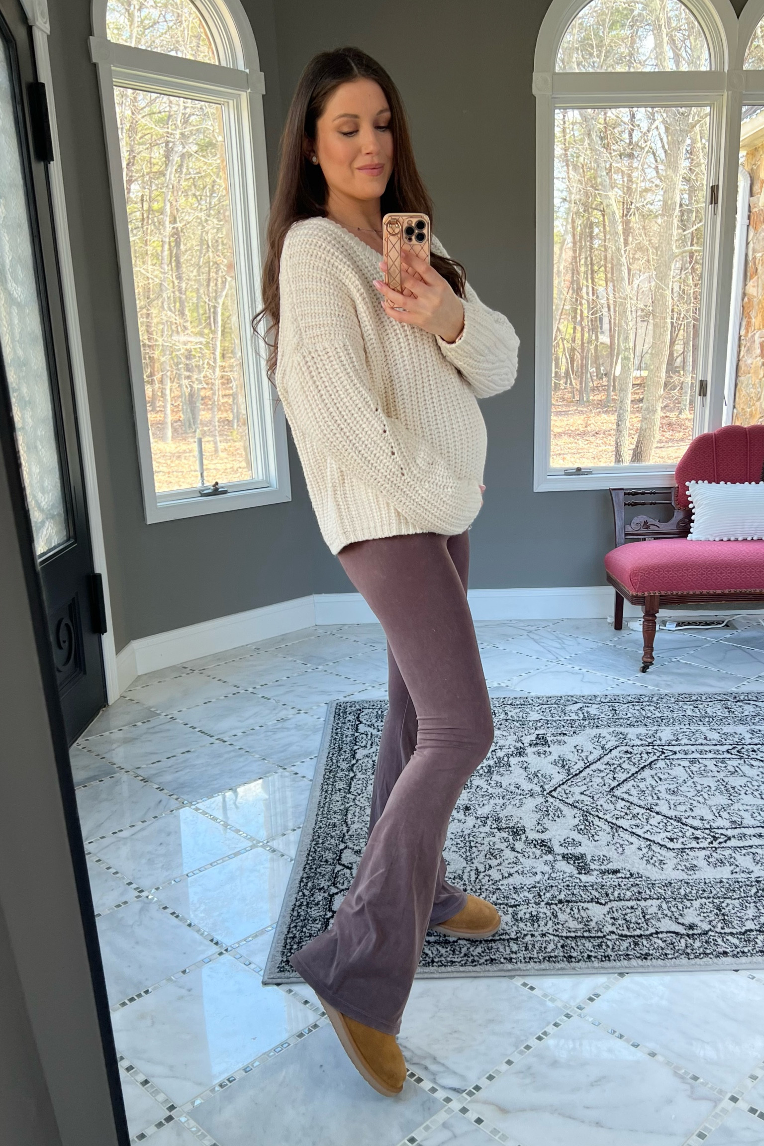 LTK bump, bump pic, bump friendly outfit, pregnancy friendly outfit, 25 weeks pregnant, ootd, pregnancy ootd, pregnant outfit of the day, women’s sweater, tan sweater, tan flare leggings, brown flare leggings, trendy pregnancy, cute bump outfit, neutral wardrobe, vanilla girl aesthetic, neutral outfit, outfit basics, affordable fashion, sale alert, pregnancy outfits, vanilla girl aesthetic, vanilla girl outfit, neutral wardrobe, neutral outfit, affordable fashion, affordable outfit, amazon finds, bougie on a budget, Kate spade wife, aerie outfit, aerie leggings, aerie sweater, white sweater 

#LTKbump #LTKFind #LTKstyletip