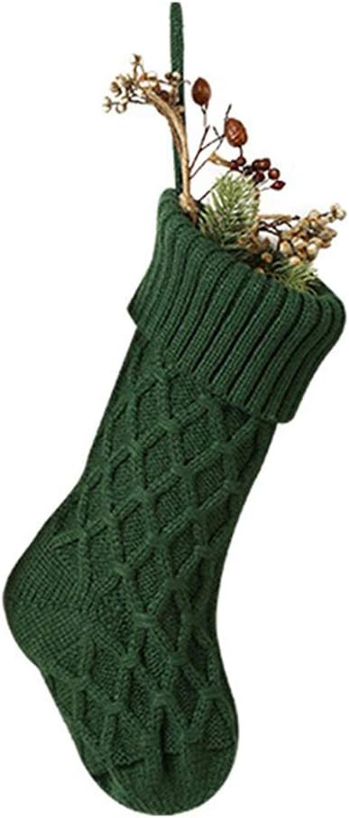 XINdream Knit Christmas Stocking, 1PCS 15inch Xmas Socks Fireplace Hanging Decoration, Rustic Can... | Amazon (US)