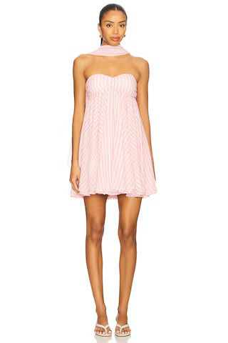 Lovers and Friends Sabrina Mini Dress in Pink Stripe from Revolve.com | Revolve Clothing (Global)