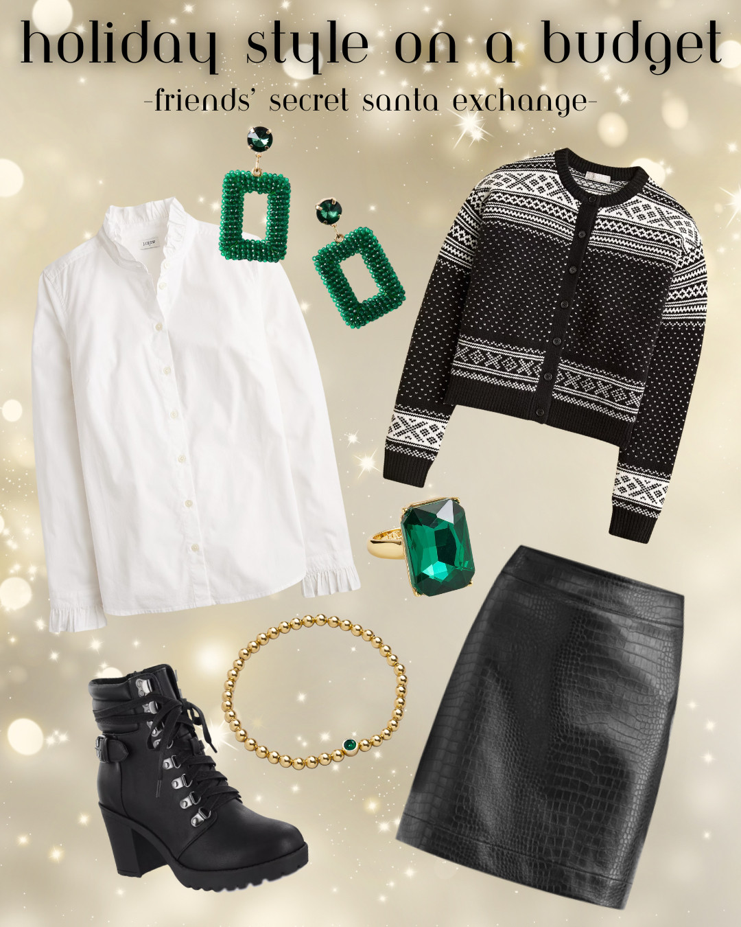 Here's a perfect holiday outfit for a friends' secret santa gift exchange!  

 #LTKHoliday #LTKSeasonal #LTKFindsUnder100