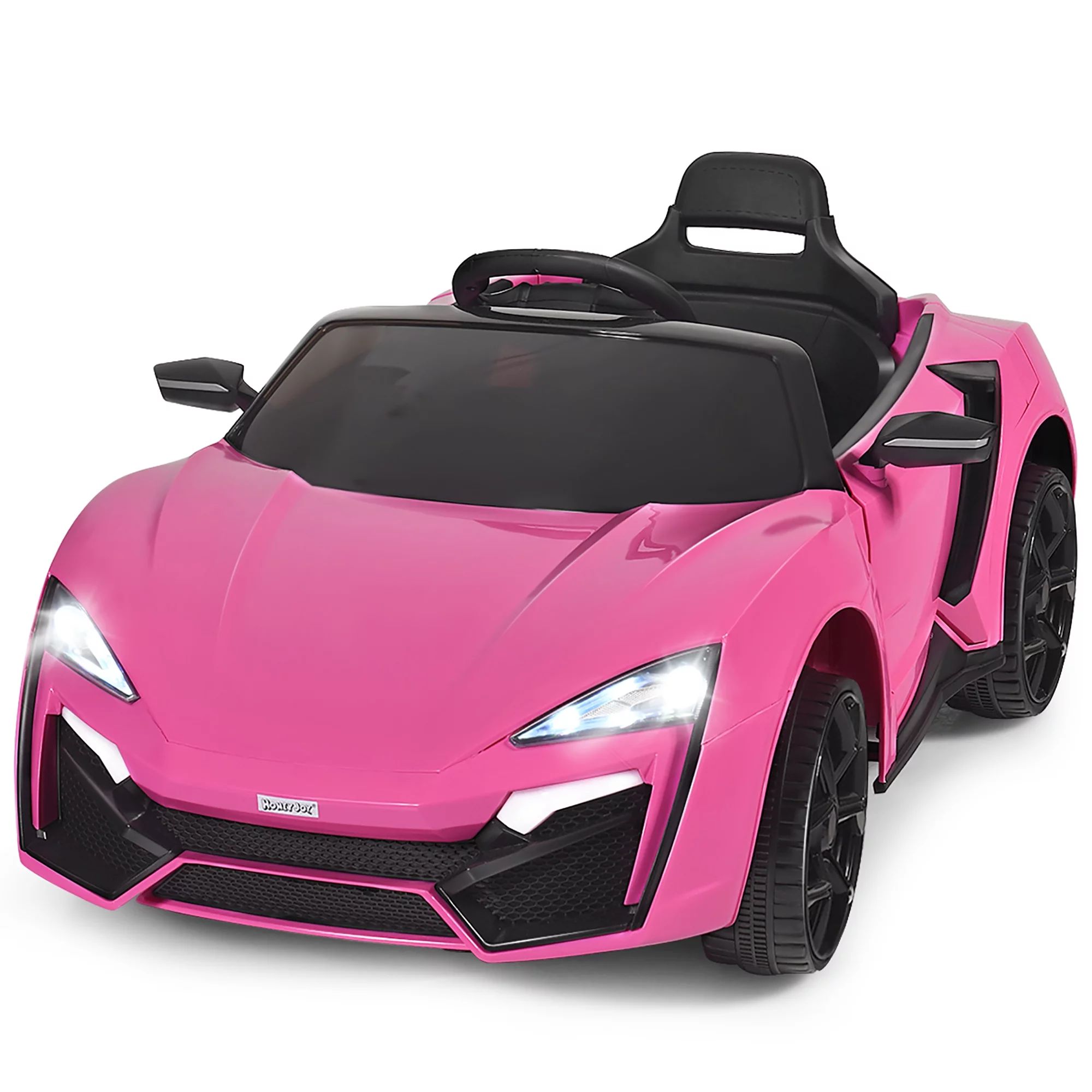 Costway 12V Kids Ride On Car 2.4G RC Electric Vehicle w/ Lights MP3 Openable Doors Pink - Walmart... | Walmart (US)