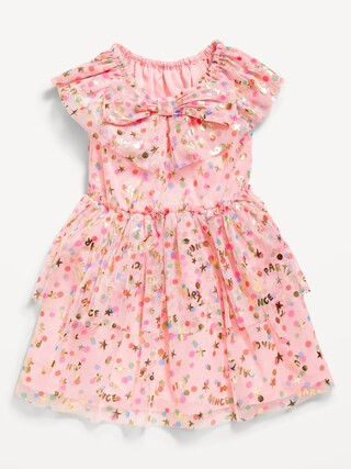 Flutter-Sleeve Tulle Tiered Dress for Toddler Girls | Old Navy (CA)